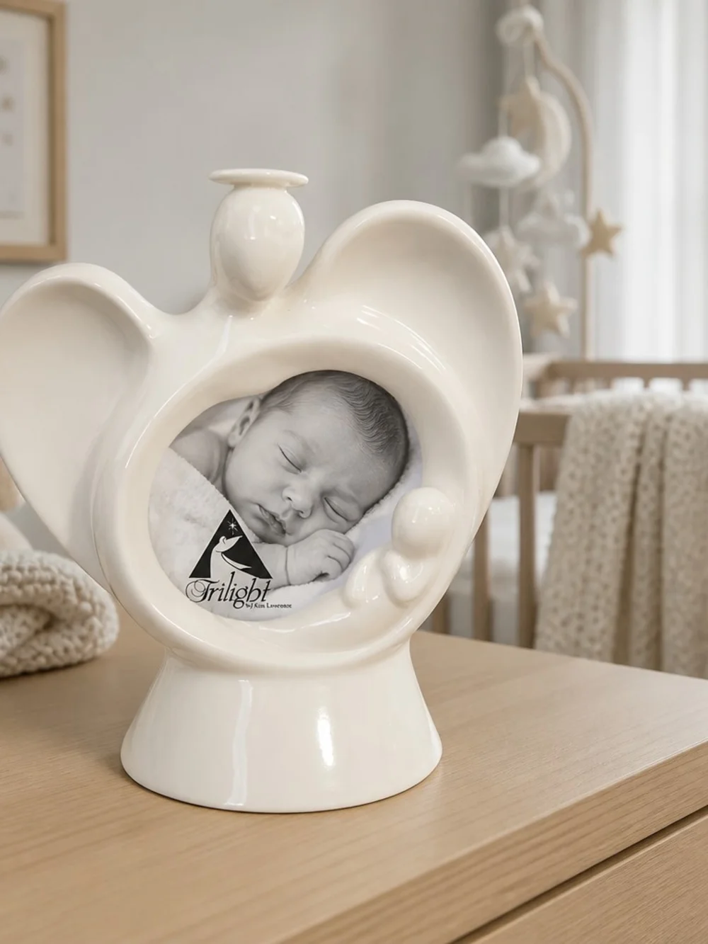 Ceramic Angel Photo Frame - Cream